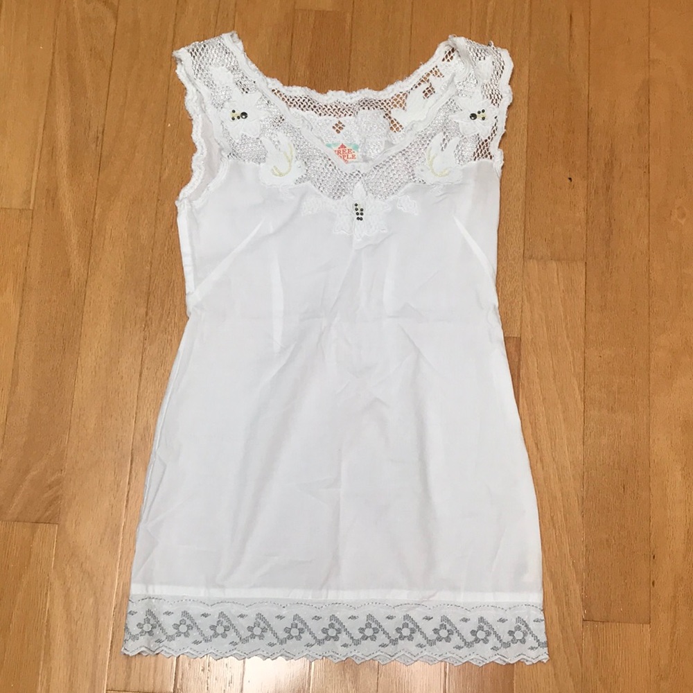 Free People white lace cotton dress XS